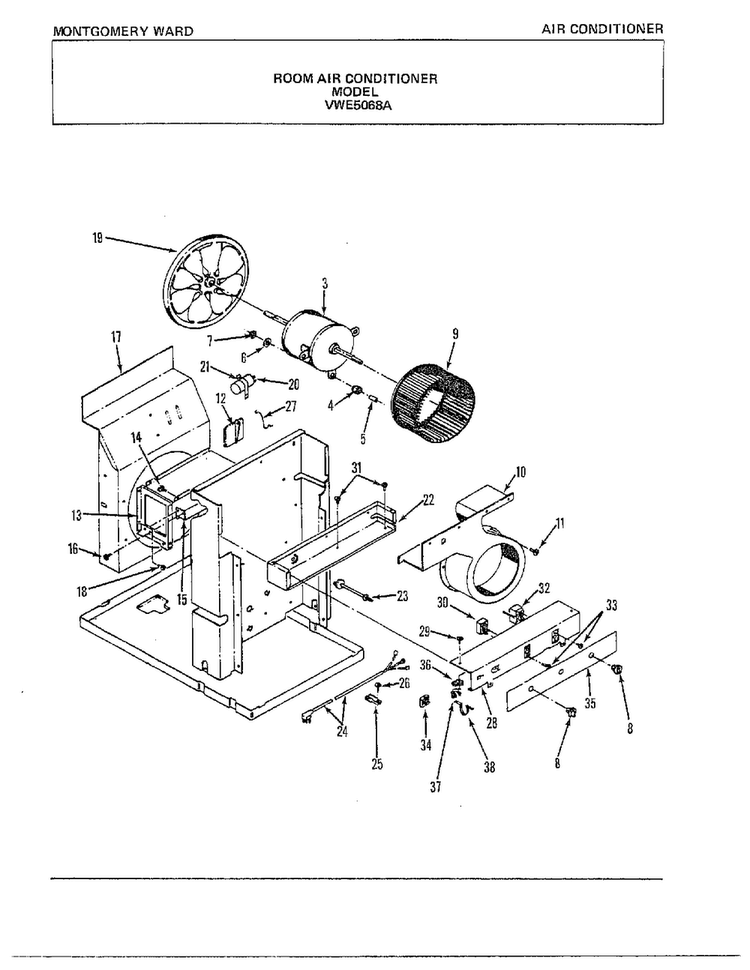 Room Air Conditioner Page 3 Diagram and Parts List for 5068A  Frigidaire Air Conditioner
