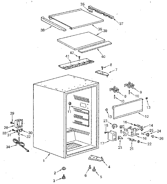 Cabinet Diagram and Parts List for 5648946080  Kenmore Refrigerator