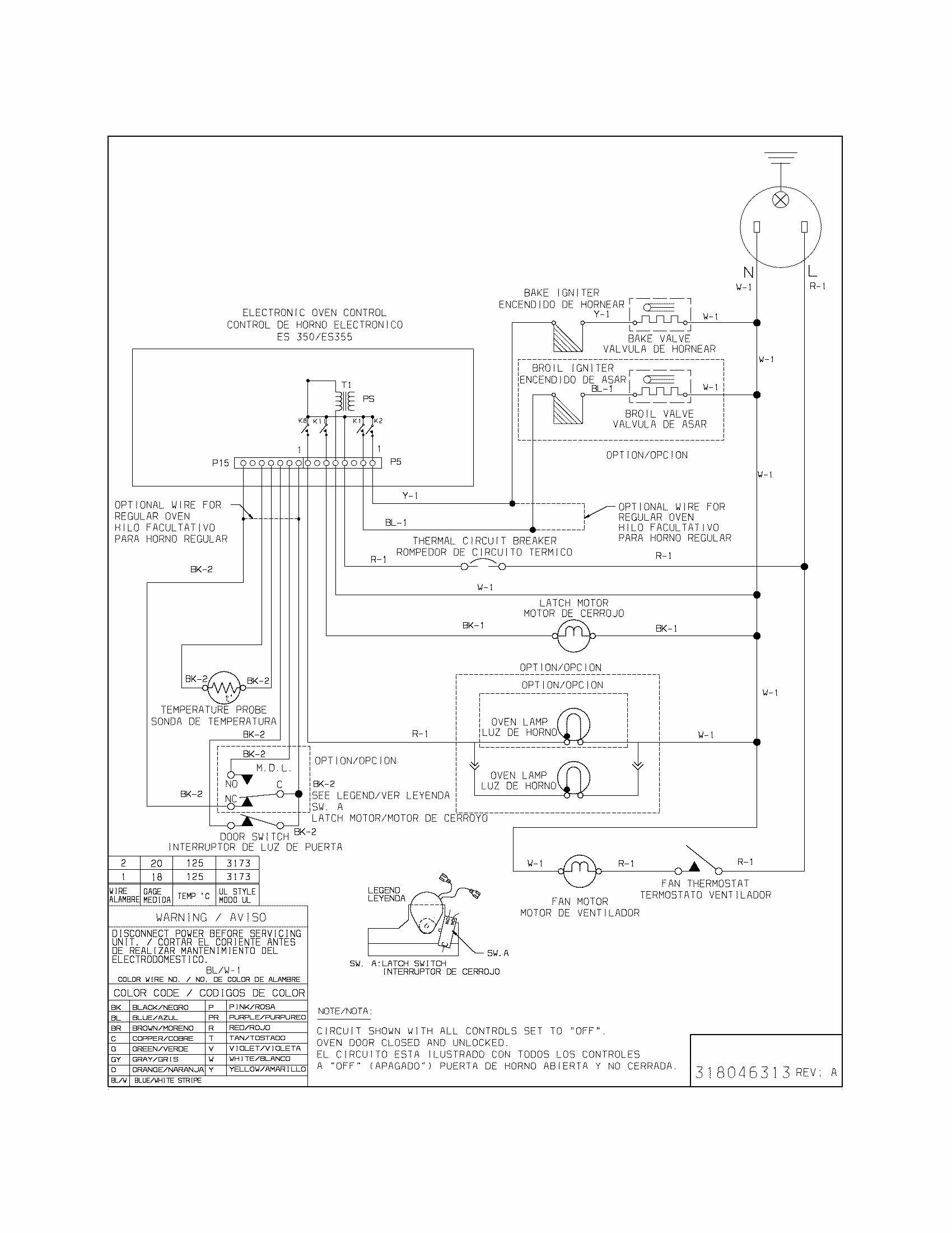 Wiring Diagram Diagram and Parts List for 79030179401  Kenmore Wall Oven