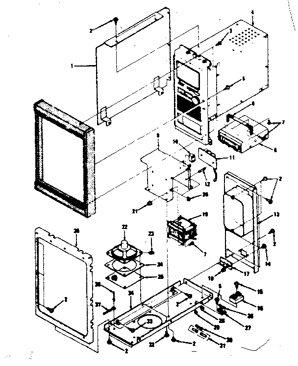 Color Television And Cassette Player Installation Parts Diagram and Parts List for 5648998310  Kenmore Microwave
