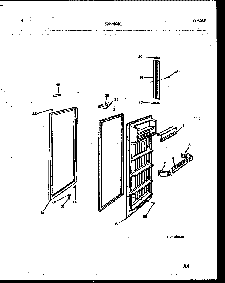 REFRIGERATOR DOOR PARTS Diagram and Parts List for RS192MCW1  Frigidaire Refrigerator