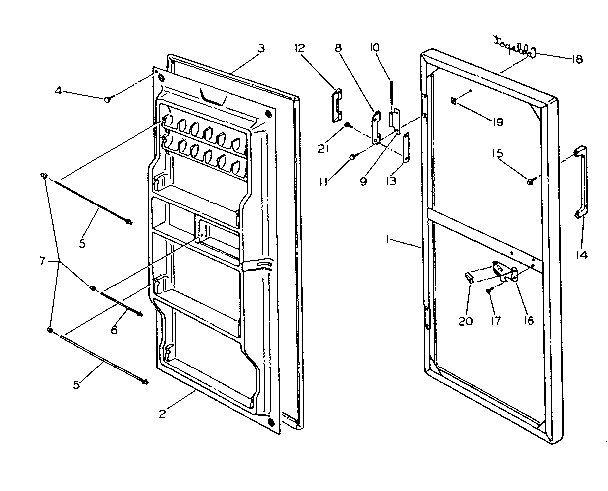 Door Parts Diagram and Parts List for 253S9C  Kenmore Refrigerator