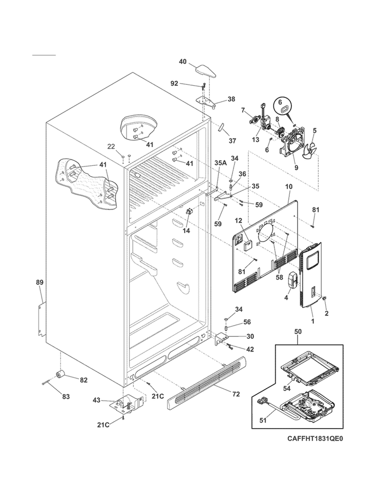 Cabinet Diagram and Parts List for 25367683411  Kenmore Refrigerator