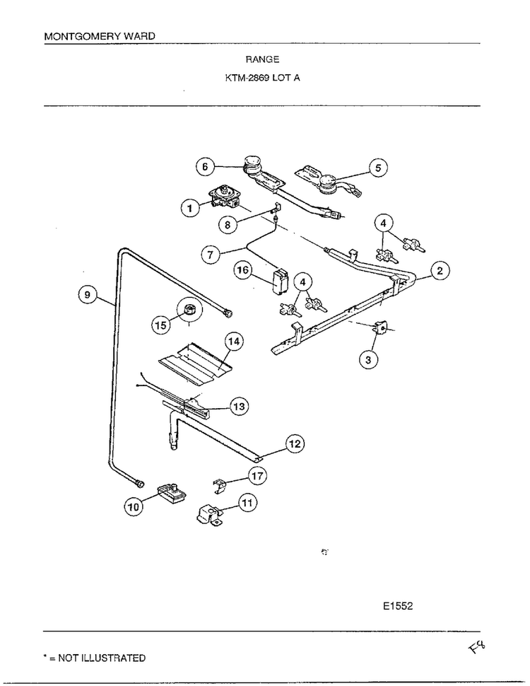 Range Page 5 Diagram and Parts List for 2869A  Frigidaire Range