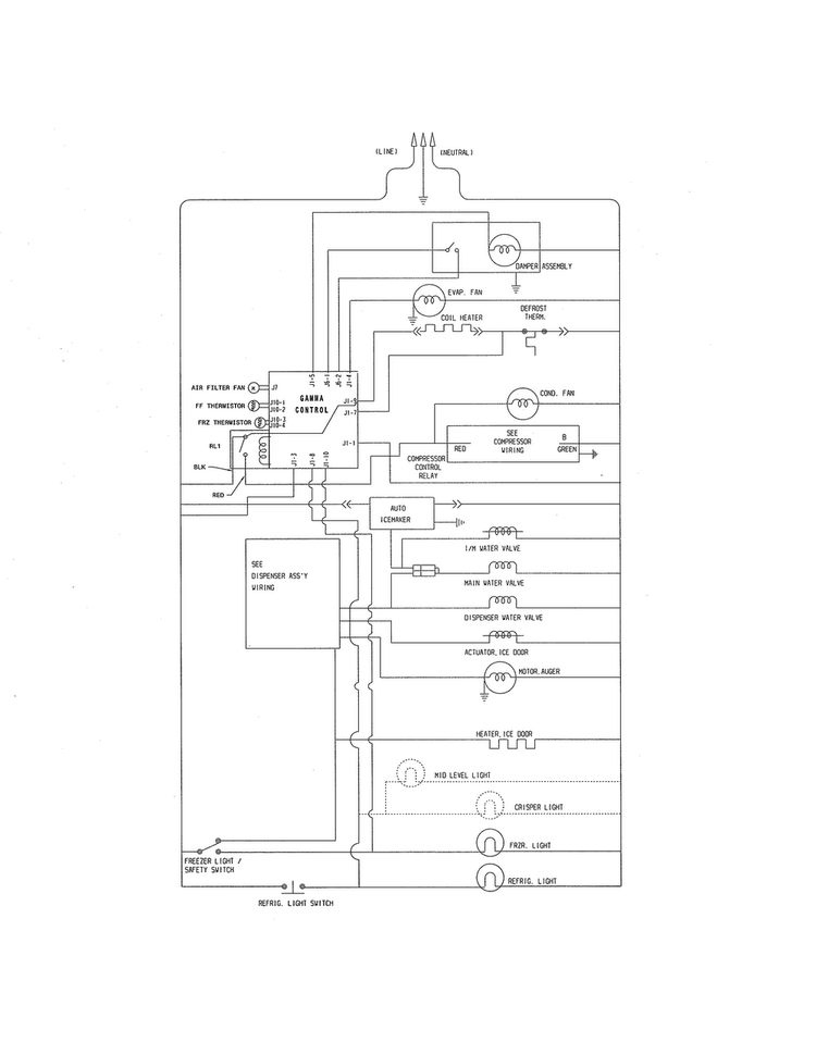 Wiring Schematic Diagram and Parts List for FFHS2311LBC  Frigidaire Refrigerator