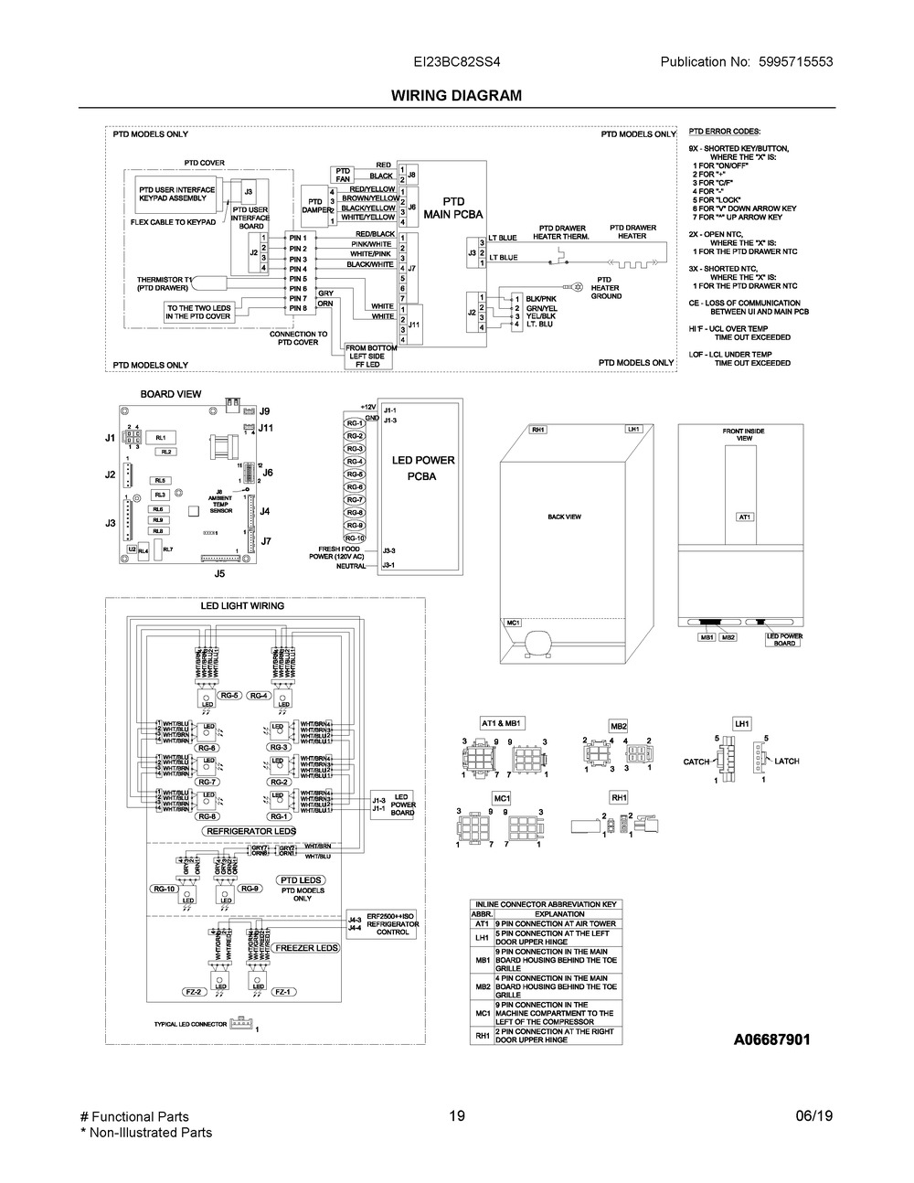 Wiring Diagram Diagram and Parts List for EI23BC82SS4  Frigidaire Refrigerator