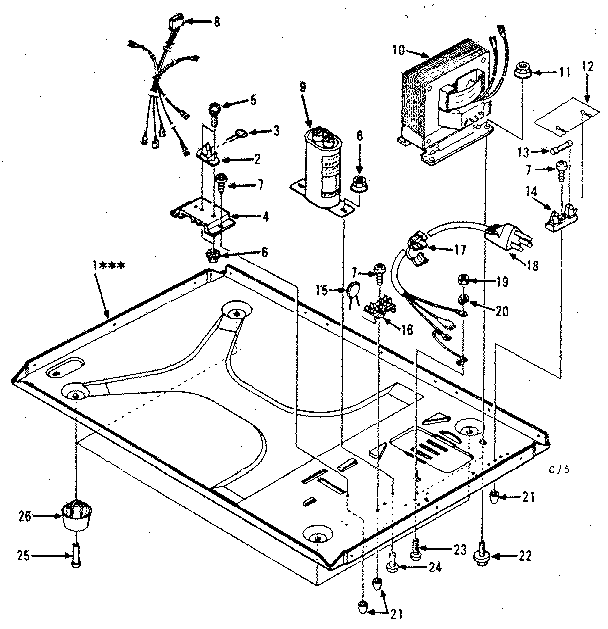 Magnetron And Air Flow Diagram and Parts List for 5648878310  Kenmore Microwave