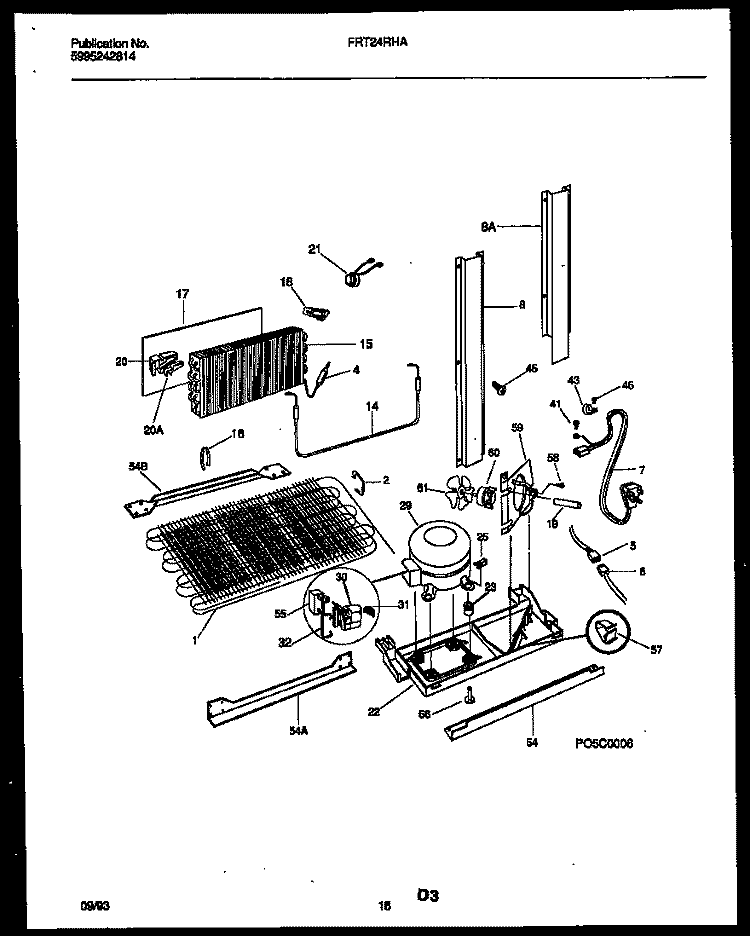 SYSTEM AND AUTOMATIC DEFROST PARTS Diagram and Parts List for FRT24RHAD0  Frigidaire Refrigerator