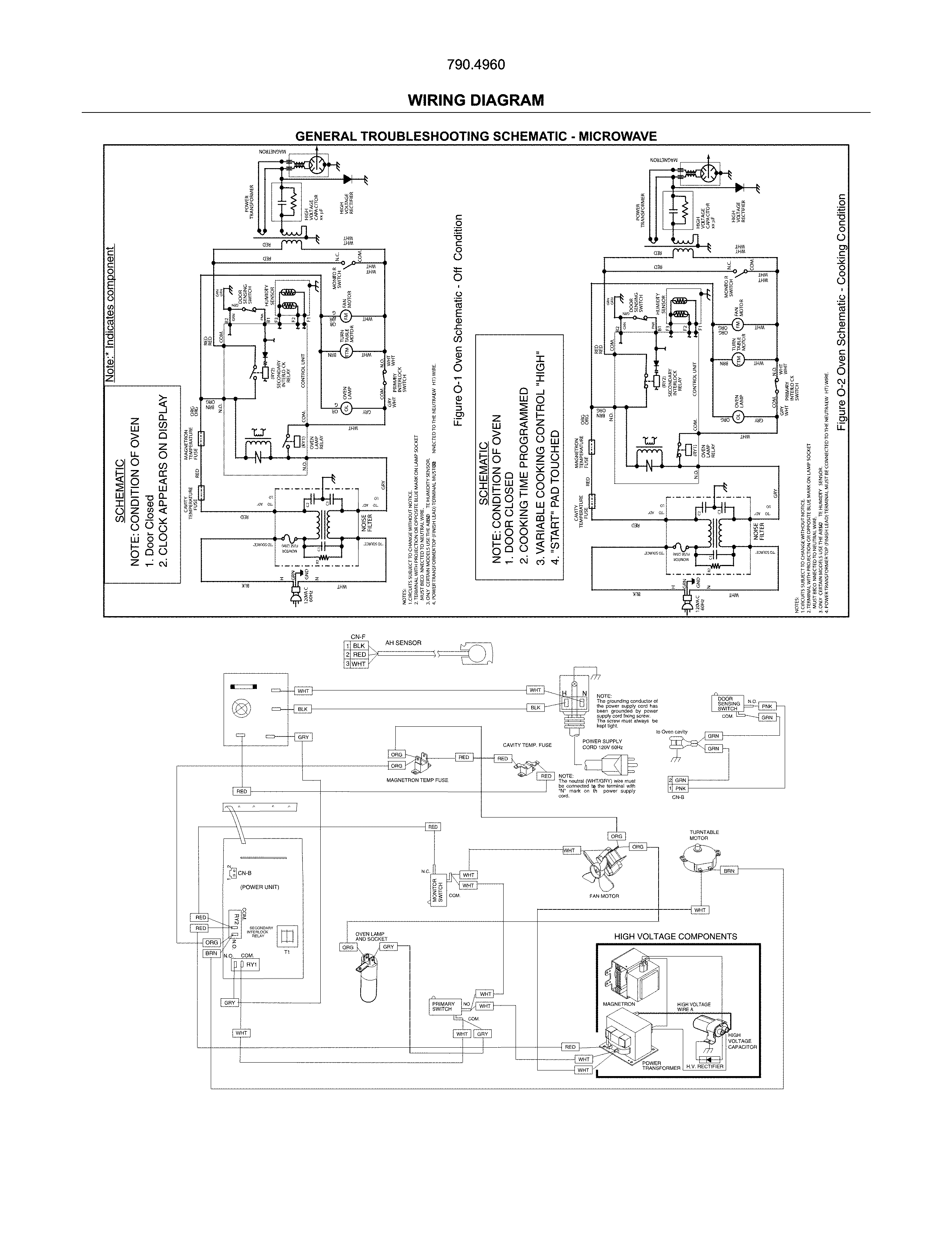 Wiring Diagram Diagram and Parts List for 79049609315  Kenmore Microwave