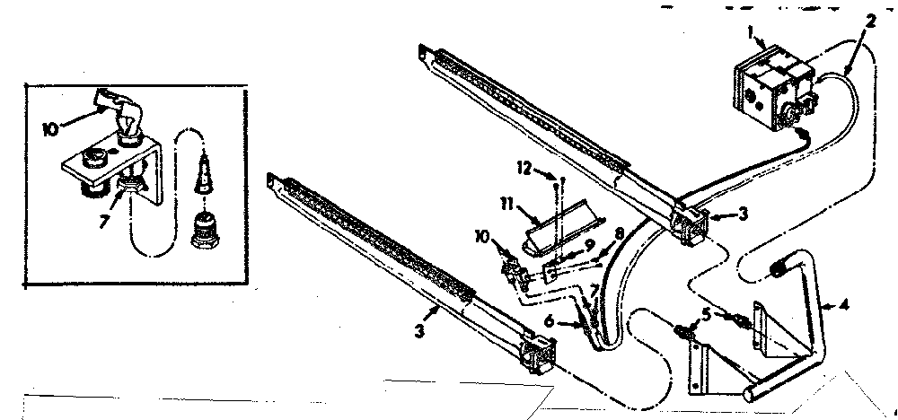 Burner & manifold assembly Diagram and Parts List for 867769162  Frigidaire Air Conditioner
