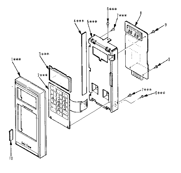 Control Panel Diagram and Parts List for 5648748610  Kenmore Microwave