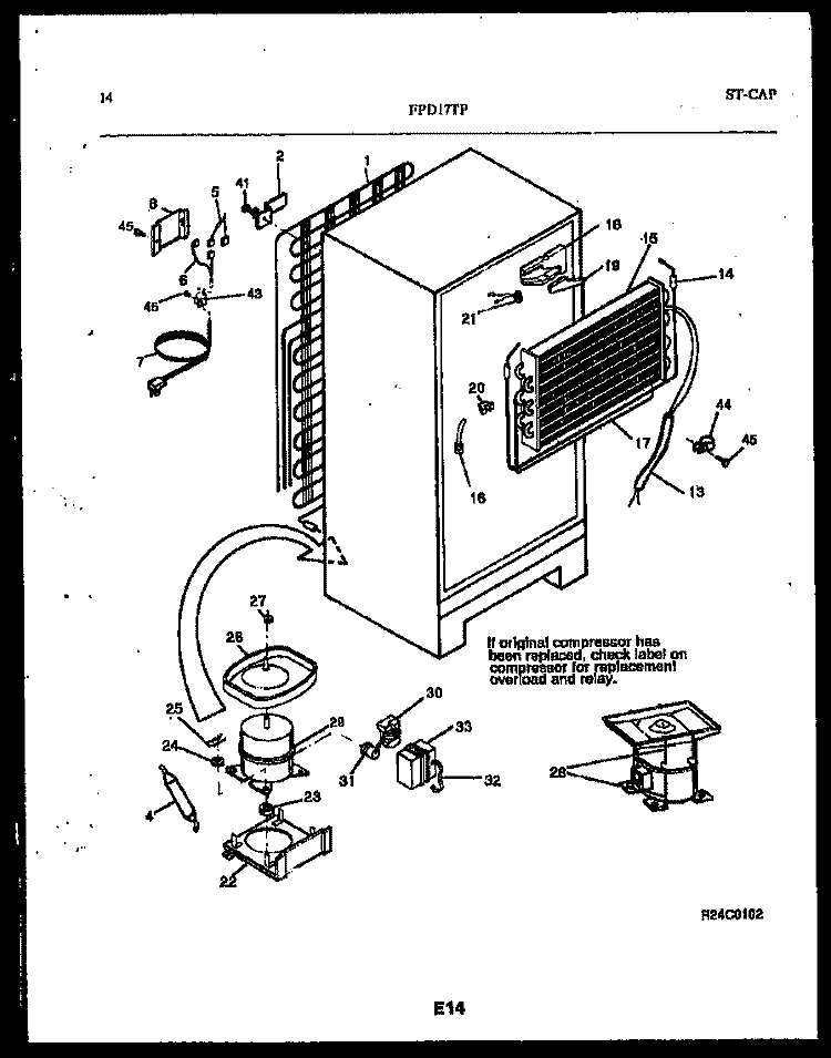 SYSTEM AND AUTOMATIC DEFROST PARTS Diagram and Parts List for FPD17TPH0  Frigidaire Refrigerator