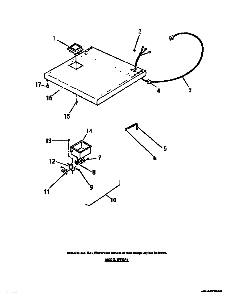 CABINET TOP, DISPENSER Diagram and Parts List for WF2000CW1  Frigidaire Washer