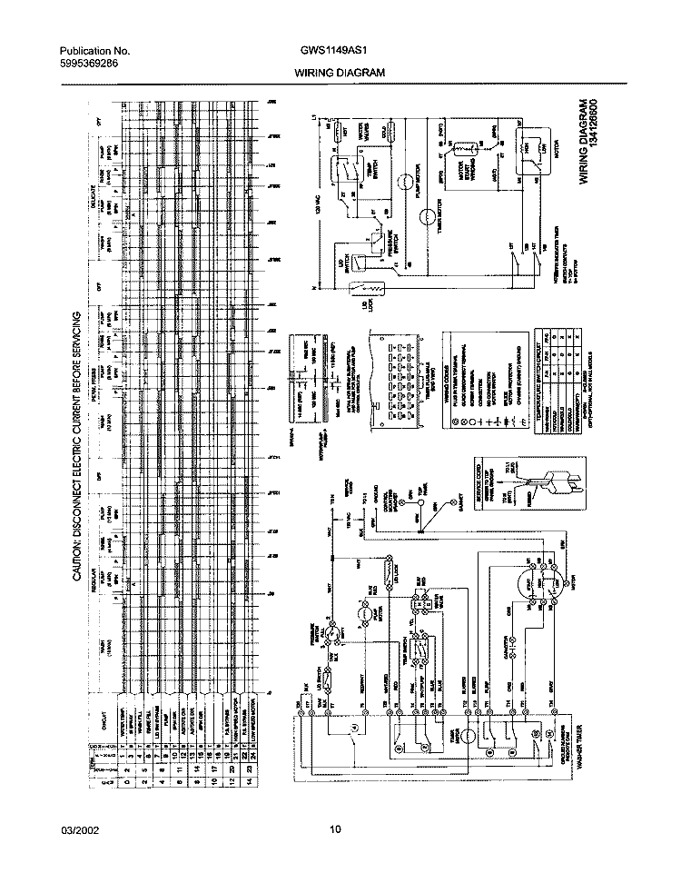 134126600 WIRING DIAGRAM Diagram and Parts List for GWS1149AS1  Gibson Washer