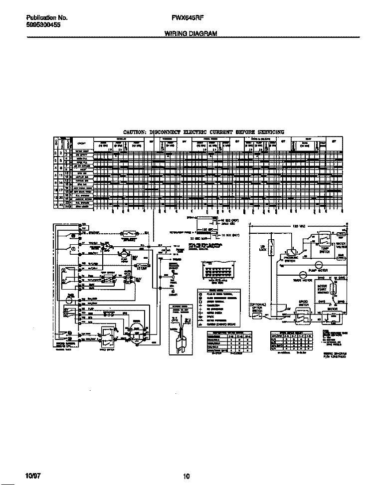 WIRING DIAGRAM Diagram and Parts List for FWX645RFS0  Frigidaire Washer
