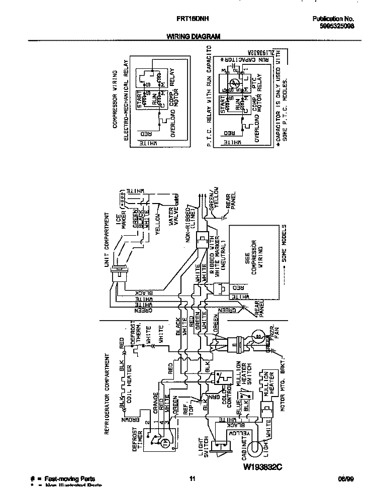 WIRING DIAGRAM Diagram and Parts List for FRT16DNHD0  Frigidaire Refrigerator