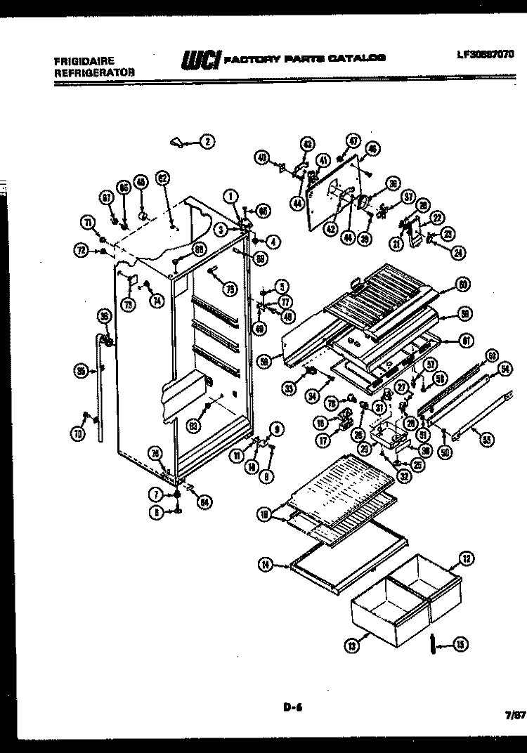 CABINET PARTS Diagram and Parts List for FP18TML3  Frigidaire Refrigerator