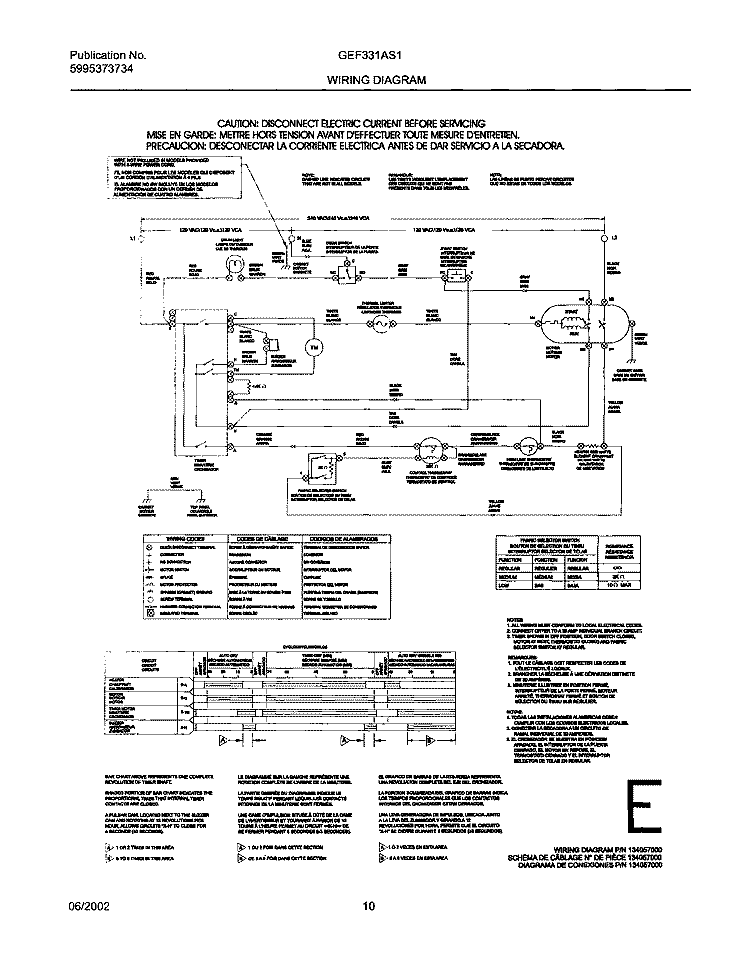 134057000 WIRING DIAGRAM Diagram and Parts List for GEF331AS1  Gibson Dryer