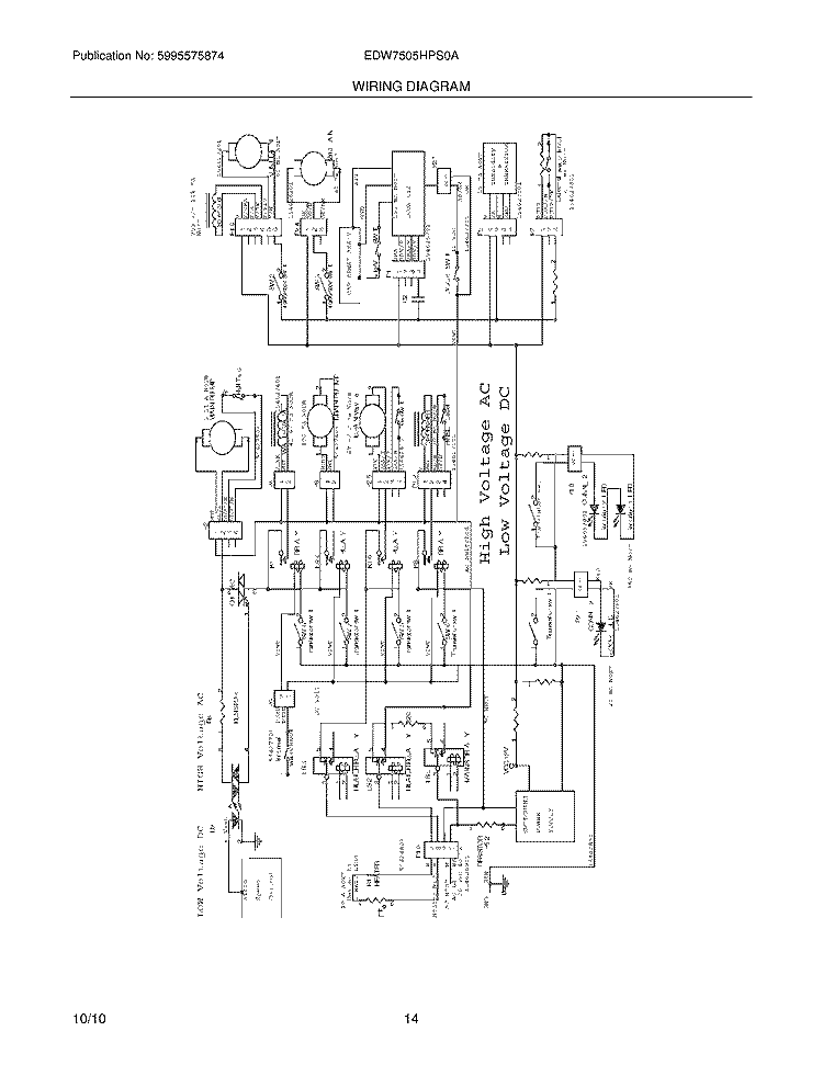 WIRING DIAGRAM Diagram and Parts List for EDW7505HPS0A  Electrolux Dishwasher