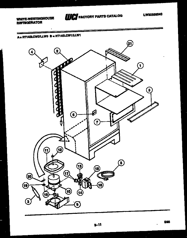 SYSTEM AND AUTOMATIC DEFROST PARTS Diagram and Parts List for RC131LCD0  Frigidaire Refrigerator