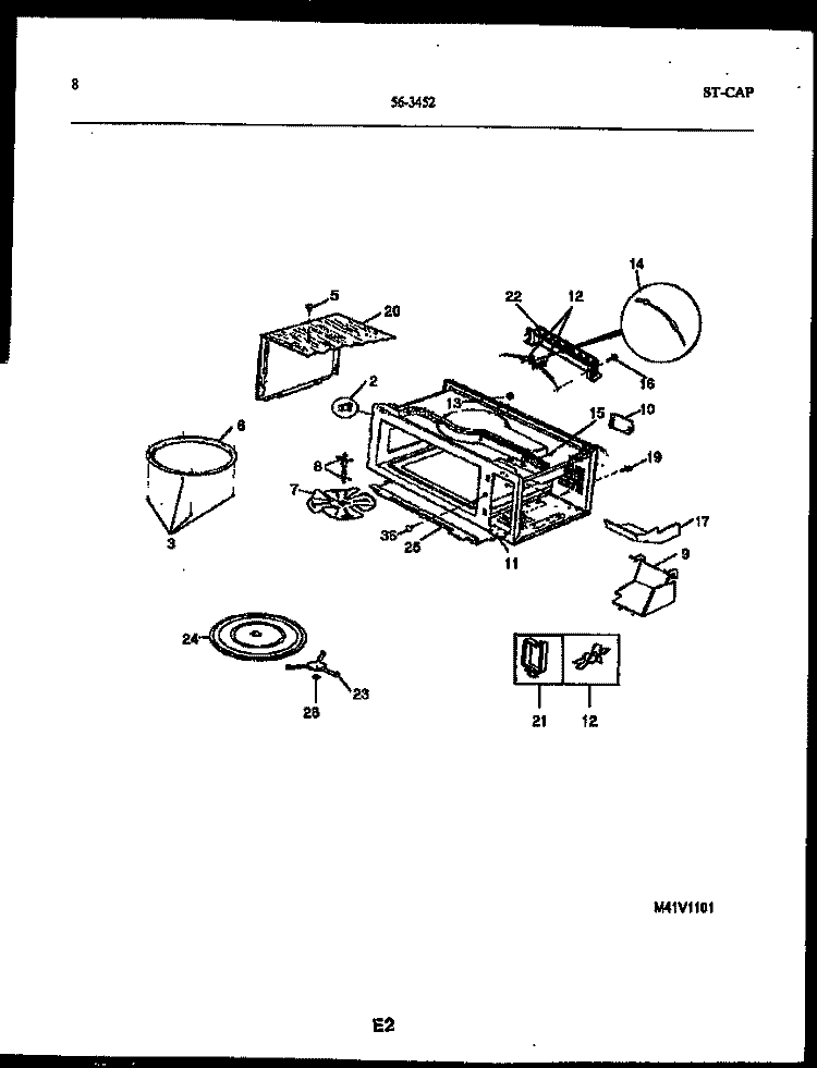 WRAPPER AND BODY PARTS Diagram and Parts List for 56-3452-10-01  Tappan Microwave