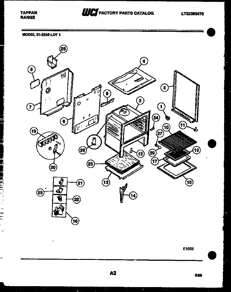 BODY PARTS Diagram and Parts List for 31-2339-23-01  Tappan Range