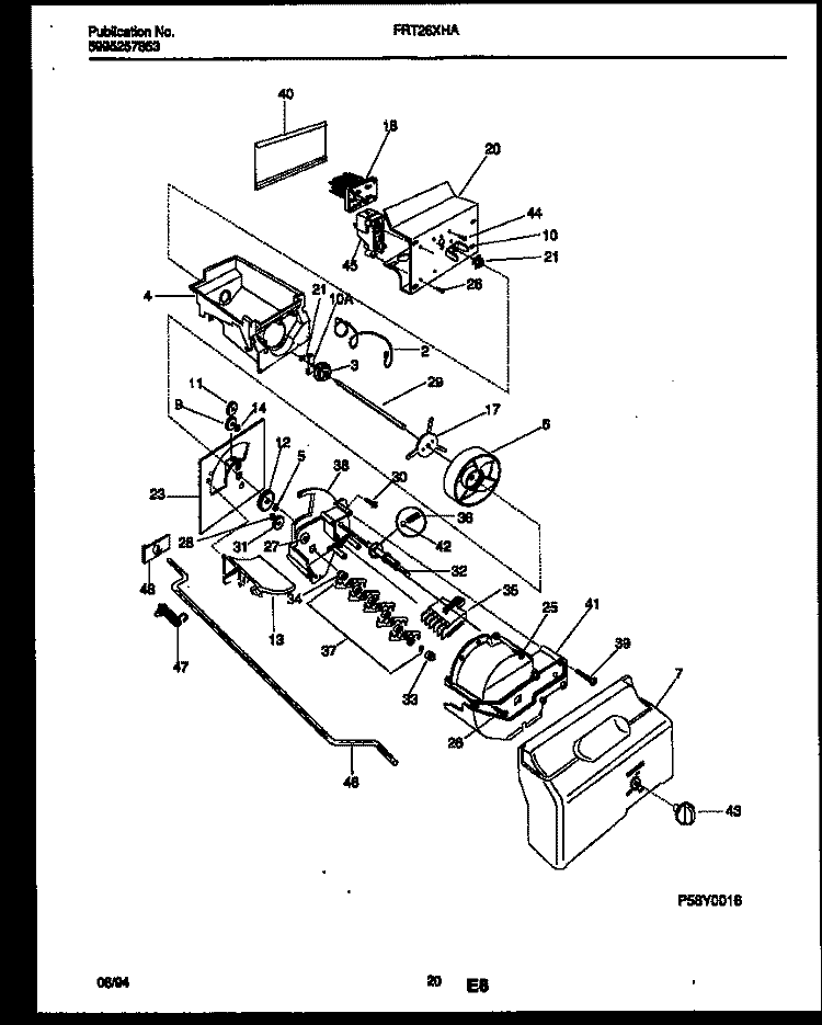 ICE DISPENSER Diagram and Parts List for FRT26XHAK1  Frigidaire Refrigerator