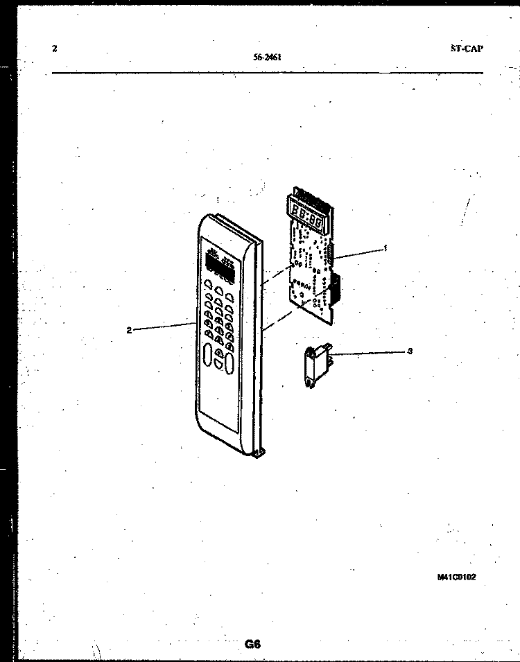 CONTROL PANEL Diagram and Parts List for 56-2461-10-02  Tappan Microwave
