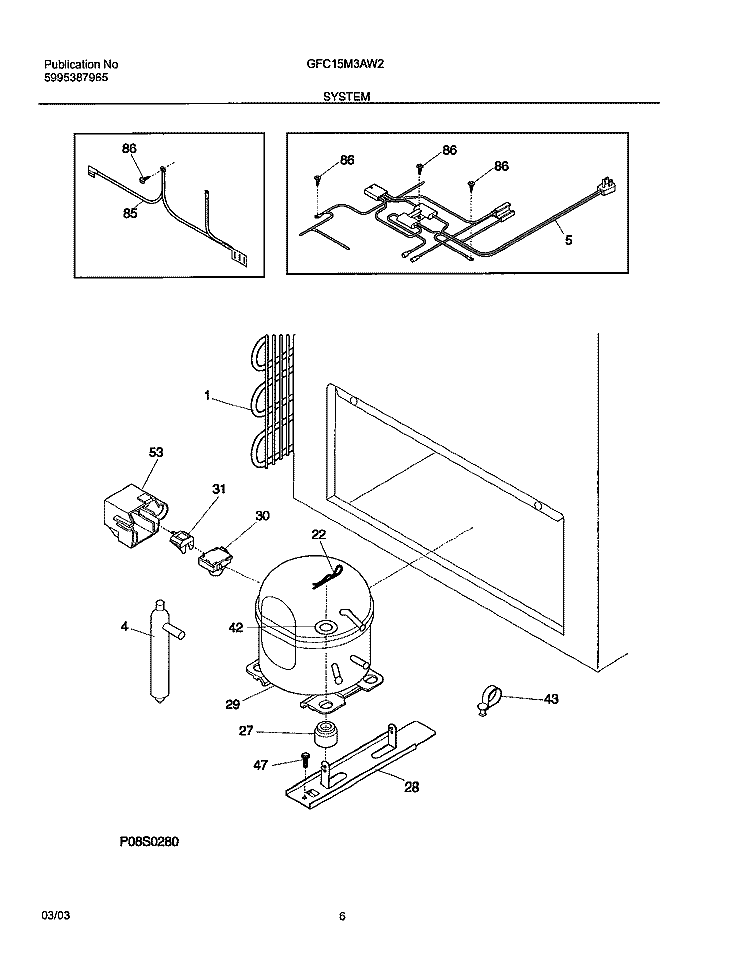 SYSTEM Diagram and Parts List for GFC15M3AW2  Gibson Freezer