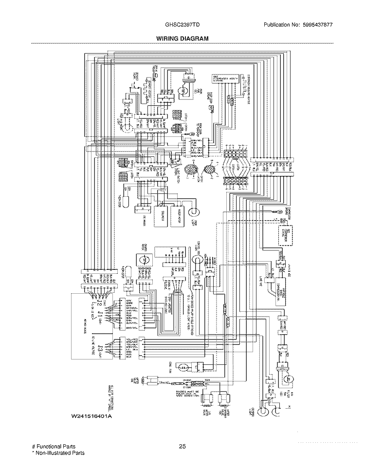 WIRING DIAGRAM Diagram and Parts List for GHSC239TDW5  Frigidaire Refrigerator
