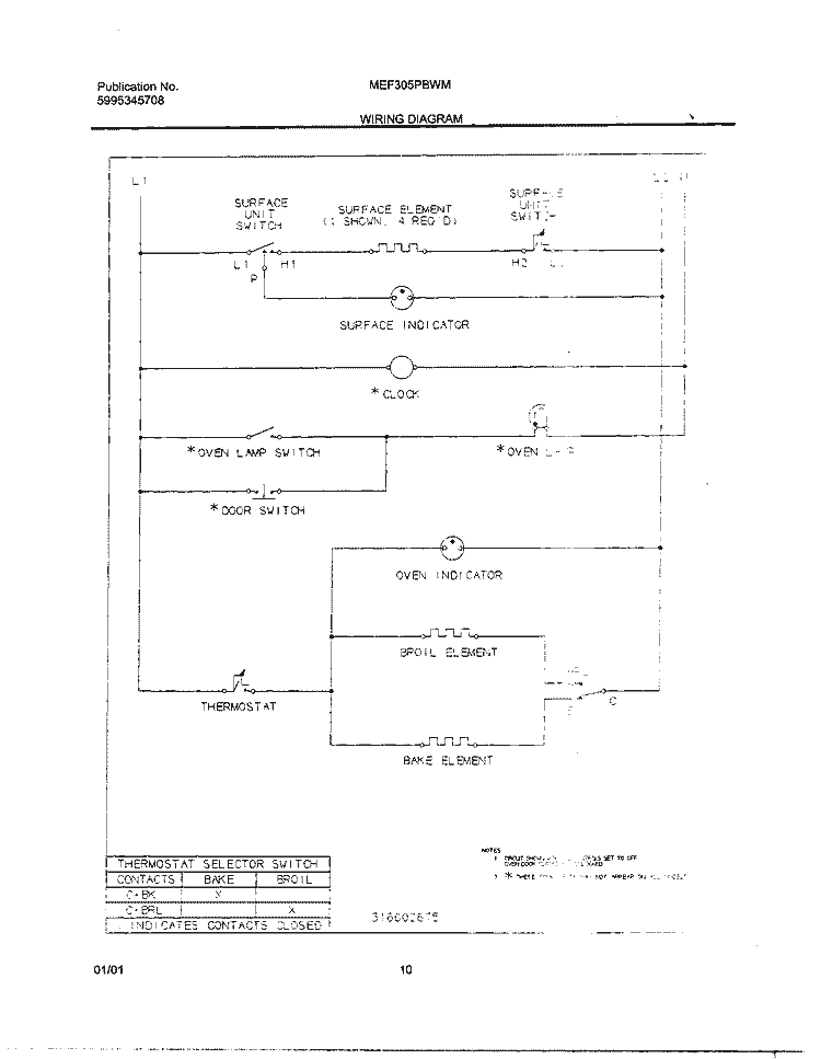 WIRING DIAGRAM Diagram and Parts List for MEF305PBWM  Uni Range