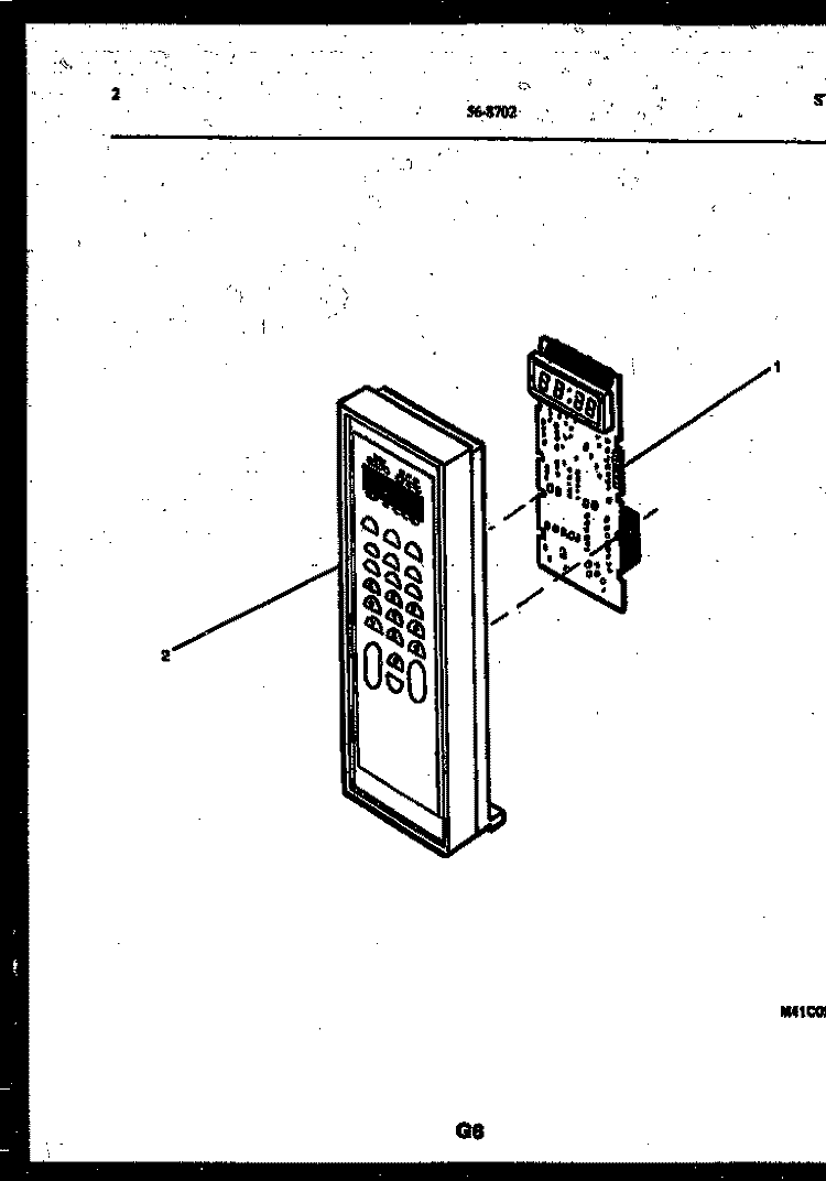 CONTROL PANEL Diagram and Parts List for 56-8702-10-01  Tappan Microwave