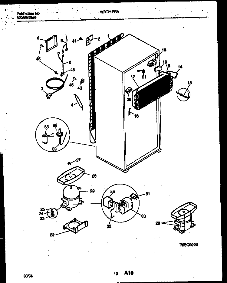 SYSTEM AND AUTOMATIC DEFROST PARTS Diagram and Parts List for WRT21PRAD0  Frigidaire Refrigerator
