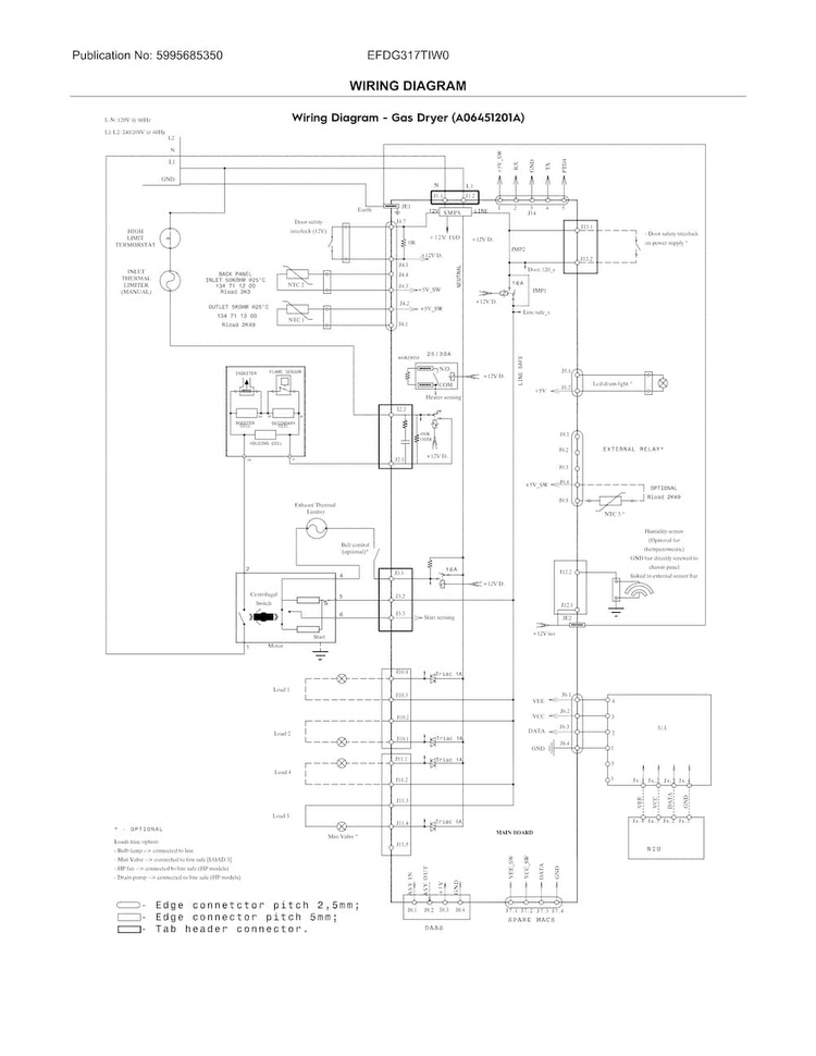 Wiring Diagram Diagram and Parts List for EFDG317TIW0  Electrolux Dryer