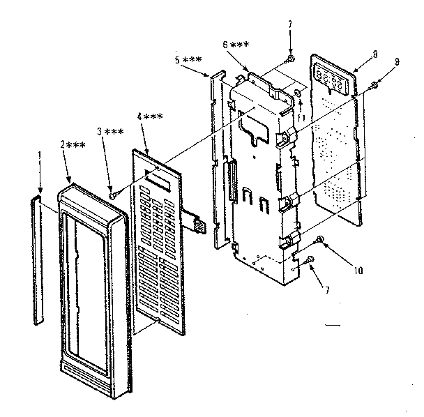 Control Panel Parts Diagram and Parts List for 5648888520  Kenmore Microwave