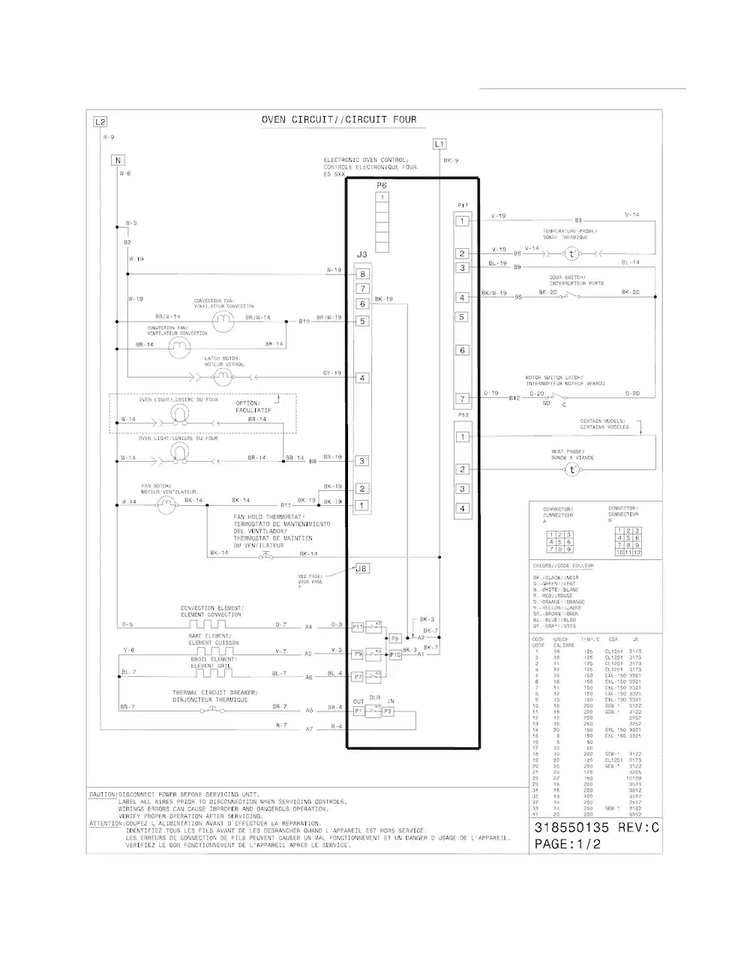 Wiring Diagram Diagram and Parts List for CGES3065KF5  Frigidaire Range