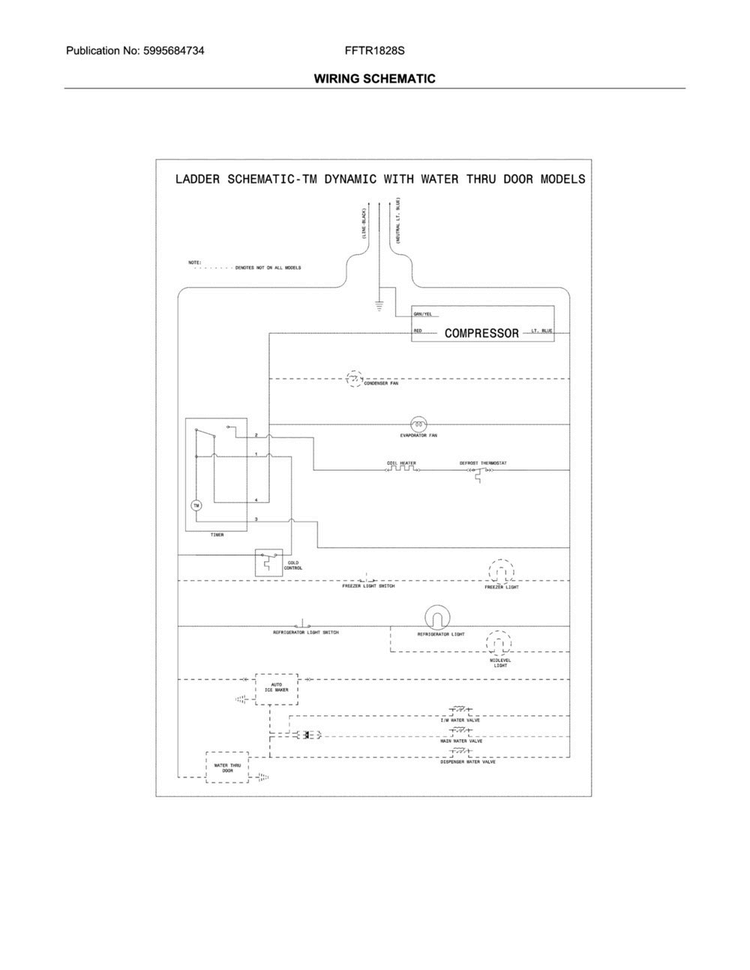 Wiring Schematic Diagram and Parts List for FFTR1828SE4A  Frigidaire Refrigerator
