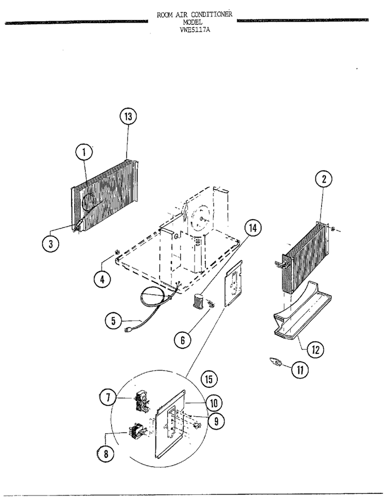 Room Air Conditioner Page 3 Diagram and Parts List for 5117A  Frigidaire Air Conditioner