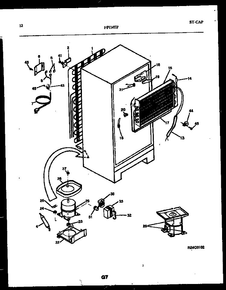 SYSTEM AND AUTOMATIC DEFROST PARTS Diagram and Parts List for FPI14TPW1  Frigidaire Refrigerator
