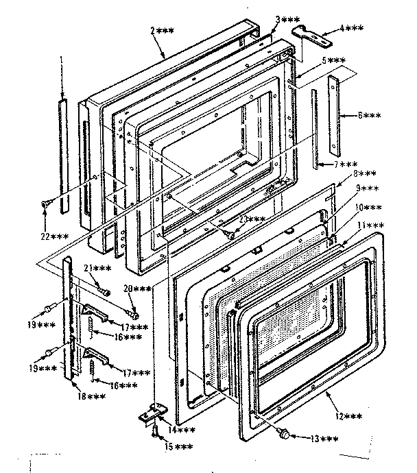 Door Parts Diagram and Parts List for 5648888520  Kenmore Microwave