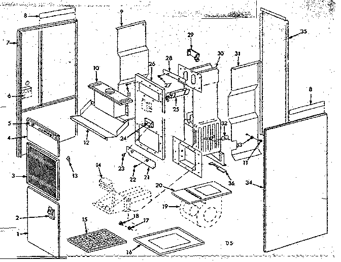 Furnace assemblies Diagram and Parts List for 8676655  Frigidaire Furnace