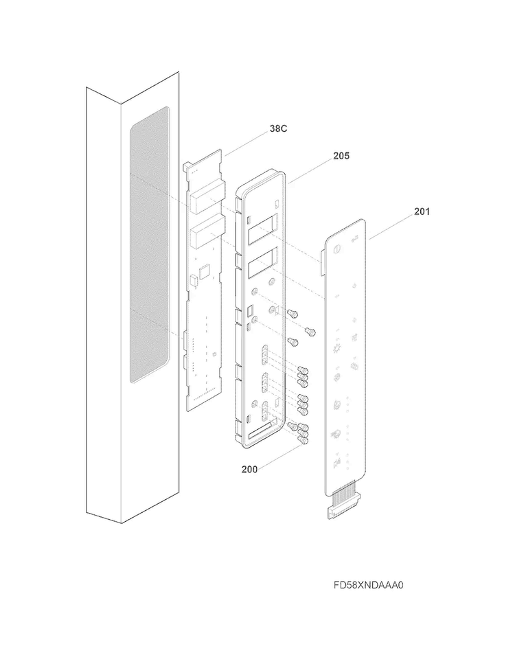 Controls Diagram and Parts List for E23BC68JPS9  Electrolux Refrigerator
