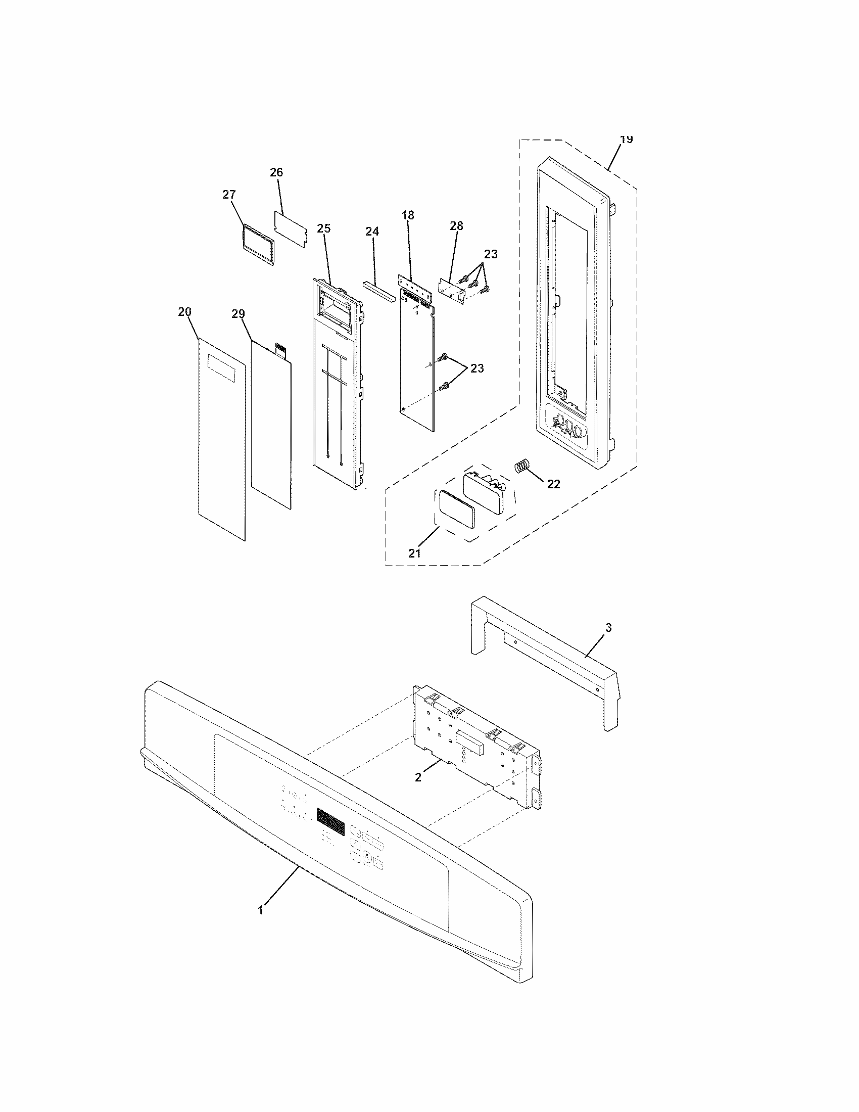 Control Panel Diagram and Parts List for 79048852900  Kenmore Microwave