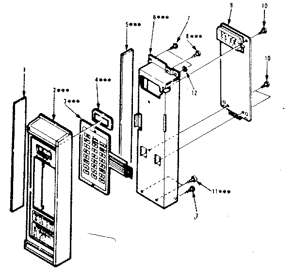 Control Panel Parts Diagram and Parts List for 5648788690  Kenmore Microwave