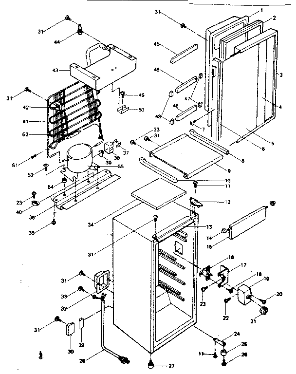 Cabinet Parts Diagram and Parts List for 5648963630  Kenmore Refrigerator