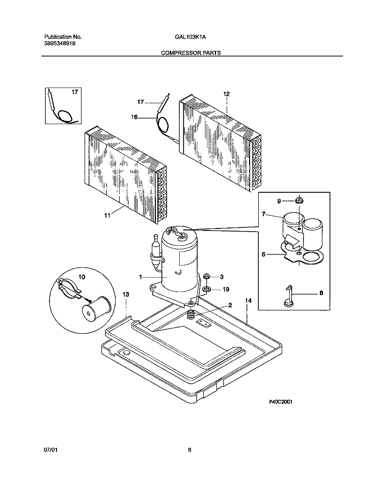SYSTEM Diagram and Parts List for GAL103K1A1  Gibson Air Conditioner