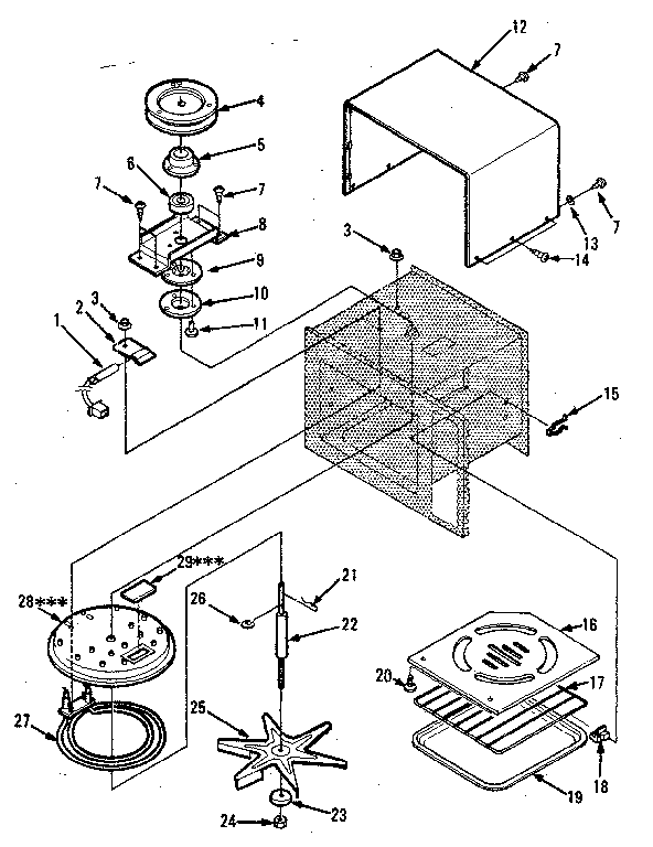 Cavity Parts-b Diagram and Parts List for 5648668510  Kenmore Microwave
