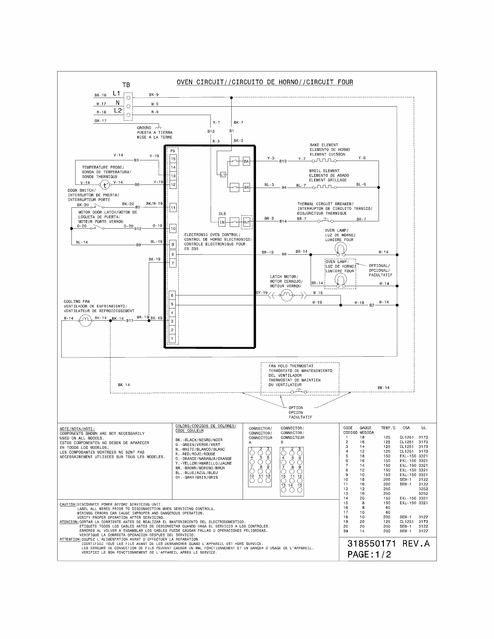 Wiring Diagram Diagram and Parts List for 79046783905  Kenmore Range