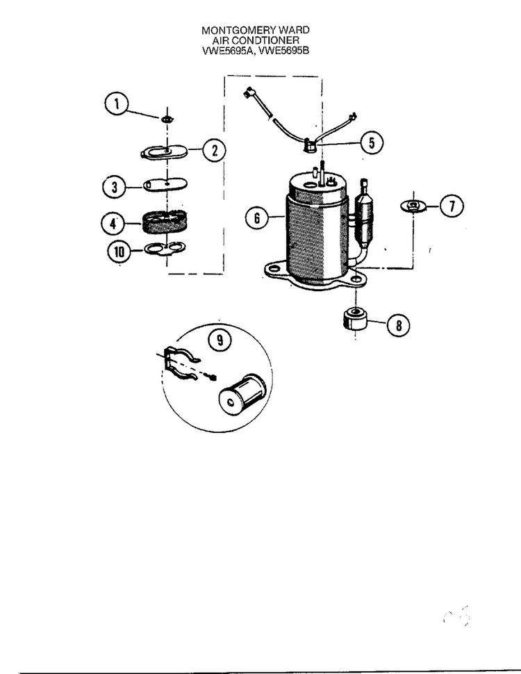 Room Air Conditioner Page 5 Diagram and Parts List for 5695A  Frigidaire Air Conditioner