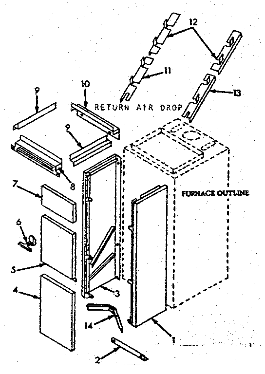 Cabinet Diagram and Parts List for 8676655  Frigidaire Furnace